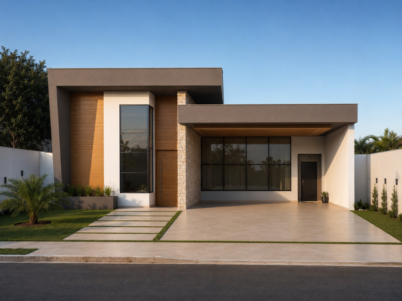 Fachada Linha Prime com revestimento em pedra
